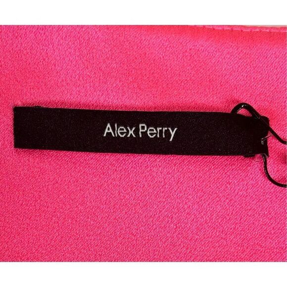 Alex Perry Exclusive Delyth Shiny Satin Crepe Cropped Top in Pink NWT Size 8 - Picture 7 of 10